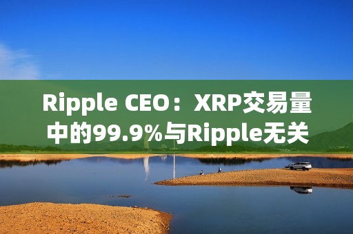 Ripple CEO：XRP交易量中的99.9%与Ripple无关